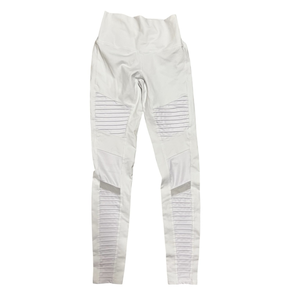 Alo White Moto Leggings Size Medium - Picture 3 of 6